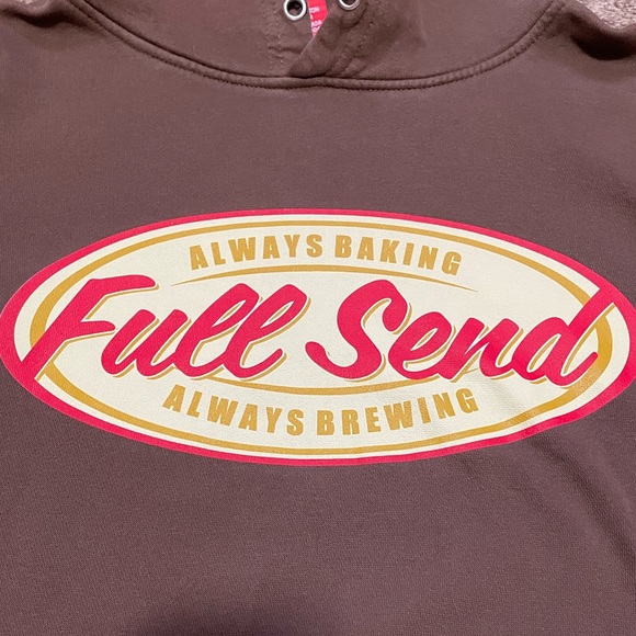 FULL SEND BY NELK BOYS “TIM HORTON’S” BROWN HOODIE SIZE MEDIUM MINT & PERFECT - Picture 1 of 13